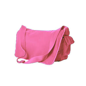 Authentic Pigment Pigment-Dyed Raw-Edge Messenger Bag - Dark/All Pink, Flamingo