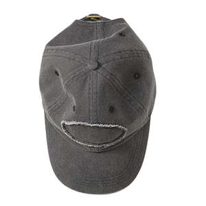 Authentic Pigment 6-Panel Pigment-Dyed Raw-Edge Patch Baseball Cap - Dark/All Black