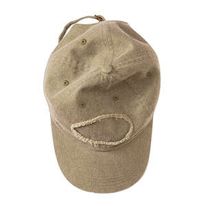 Authentic Pigment 6-Panel Pigment-Dyed Raw-Edge Patch Baseball Cap - Dark/All Khaki
