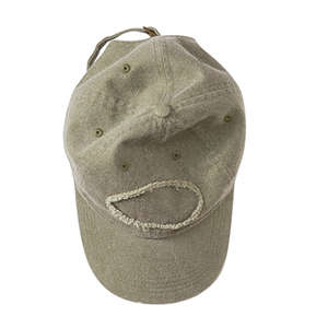 Authentic Pigment 6-Panel Pigment-Dyed Raw-Edge Patch Baseball Cap - Dark/All Khaki, Green