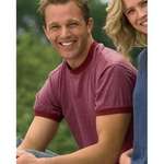 Customized Adult T-Shirts - Authentic Pigment 6 oz. Direct-Dyed Heather Ringer T-Shirt - Dark/All