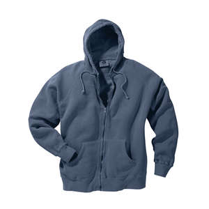 Authentic Pigment 11 oz. Pigment-Dyed Ringspun Full-Zip Hoodie - Dark/All Blue, Denim