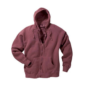 Authentic Pigment 11 oz. Pigment-Dyed Ringspun Full-Zip Hoodie - Dark/All Red, Brick