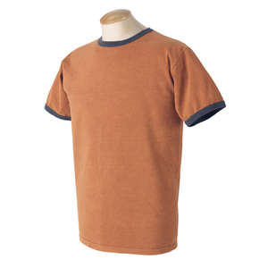 Authentic Pigment 5.6 oz. Pigment-Dyed Ringer T-Shirt - Dark/All Yam/Bllue