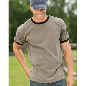 Custom Promotional Authentic Pigment 5.6 oz. Pigment-Dyed Ringer T-Shirt - Dark/All