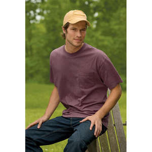 Authentic Pigment 5.6 oz. Pigment-Dyed and Direct-Dyed Ringspun Pocket T-Shirt - Dark/All