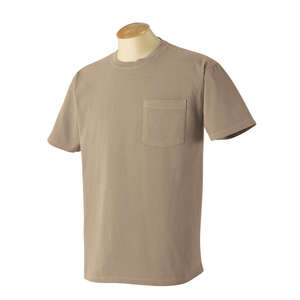 Authentic Pigment 5.6 oz. Pigment-Dyed and Direct-Dyed Ringspun Pocket T-Shirt - Dark/All Mocha