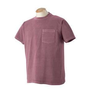 Authentic Pigment 5.6 oz. Pigment-Dyed and Direct-Dyed Ringspun Pocket T-Shirt - Dark/All Red, Brick