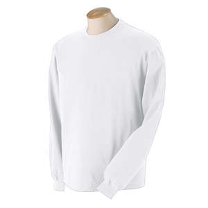 Authentic Pigment 5.6 oz. Pigment-Dyed and Direct-Dyed Ringspun Long-Sleeve T-Shirt - Dark/All White