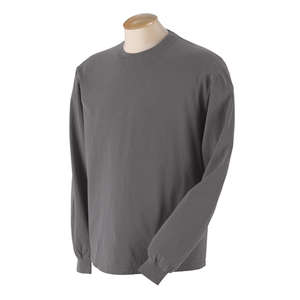 Authentic Pigment 5.6 oz. Pigment-Dyed and Direct-Dyed Ringspun Long-Sleeve T-Shirt - Dark/All Smoke