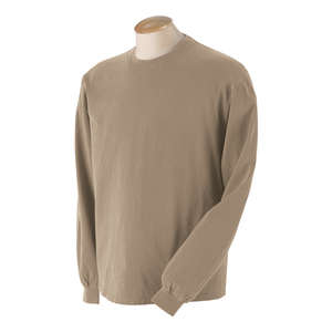 Authentic Pigment 5.6 oz. Pigment-Dyed and Direct-Dyed Ringspun Long-Sleeve T-Shirt - Dark/All Mocha