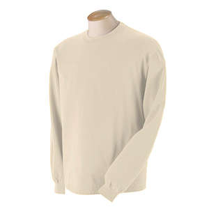 Authentic Pigment 5.6 oz. Pigment-Dyed and Direct-Dyed Ringspun Long-Sleeve T-Shirt - Dark/All Oyster