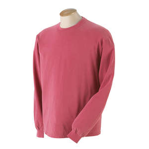 Authentic Pigment 5.6 oz. Pigment-Dyed and Direct-Dyed Ringspun Long-Sleeve T-Shirt - Dark/All Red, Nautical