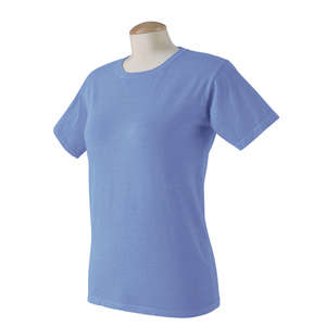 Authentic Pigment Women's 5.6 oz. Pigment-Dyed and Direct-Dyed Ringspun T-Shirt - Dark/All Blue, Periwinkle