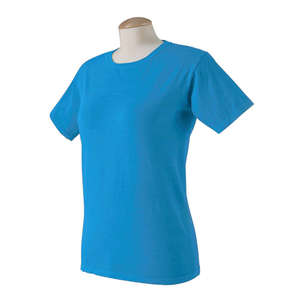 Authentic Pigment Women's 5.6 oz. Pigment-Dyed and Direct-Dyed Ringspun T-Shirt - Dark/All Blue, Lake