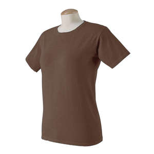 Authentic Pigment Women's 5.6 oz. Pigment-Dyed and Direct-Dyed Ringspun T-Shirt - Dark/All Chocolate