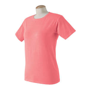 Authentic Pigment Women's 5.6 oz. Pigment-Dyed and Direct-Dyed Ringspun T-Shirt - Dark/All Watermelon