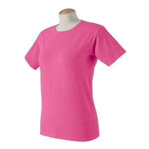 Authentic Pigment Women's 5.6 oz. Pigment-Dyed and Direct-Dyed Ringspun T-Shirt - Dark/All Raspberry