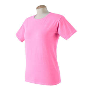 Authentic Pigment Women's 5.6 oz. Pigment-Dyed and Direct-Dyed Ringspun T-Shirt - Dark/All Pink, Flamingo
