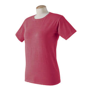 Authentic Pigment Women's 5.6 oz. Pigment-Dyed and Direct-Dyed Ringspun T-Shirt - Dark/All Chili