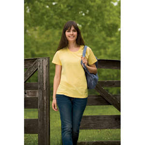 Custom Promotional Authentic Pigment Women's 5.6 oz. Pigment-Dyed and Direct-Dyed Ringspun T-Shirt - Dark/All