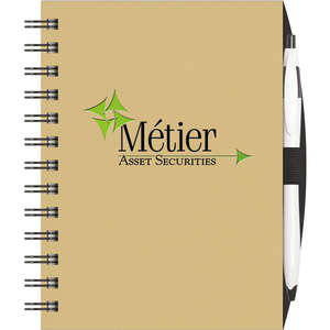 Custom Promotional Small Hardcover Journal with Pen Port - 5" x 7", 100 Sheets