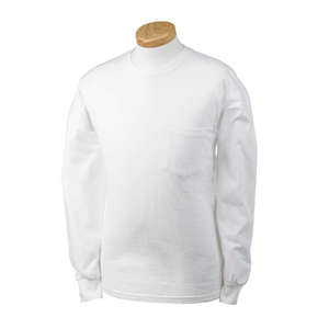 Gildan 6.1 oz. Ultra Cotton Long-Sleeve Pocket T-Shirt - White/Neutral White