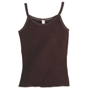 Anvil Women's 2x1 Rib Tank with Contrast Stitching - Dark/All Chocolate/Cream