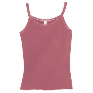 Anvil Women's 2x1 Rib Tank with Contrast Stitching - Dark/All Red, Canyon/Cream