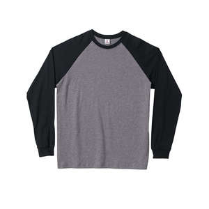 Canvas Men's Hawthorne Baseball T-Shirt - Dark/All Gray, Deep Heathered/Black