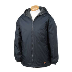 Dickies Fleece-Lined Hooded Nylon Jacket - Dark/All Blue, Navy