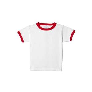 Rabbit Skins Toddler Ringer T-Shirt - White/Neutral White/Red