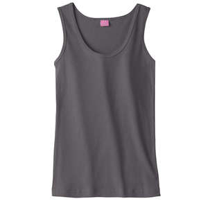 LA T Sportswear Women's 2x1 Rib Tank - Dark/All Charcoal