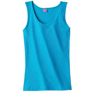 LA T Sportswear Women's 2x1 Rib Tank - Dark/All Turquoise