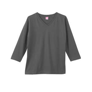 LA T Sportswear Women's Combed Ringspun V-Neck 3/4-Sleeve T-Shirt - Dark/Colors Charcoal