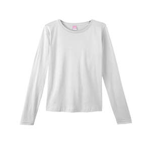 LA T Sportswear Women's Combed Ringspun Long-Sleeve T-Shirt - White/Neutral White