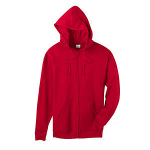 Anvil Organic Cotton/Recycled Polyester Fleece Hoodie - Dark/Colors Red