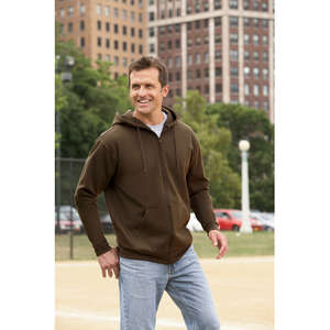 Anvil Organic Cotton/Recycled Polyester Fleece Hoodie - Dark/Colors 
