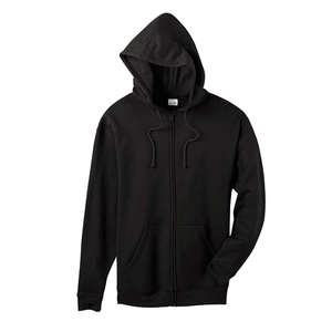 Anvil Organic Cotton/Recycled Polyester Fleece Hoodie - Dark/Colors Black
