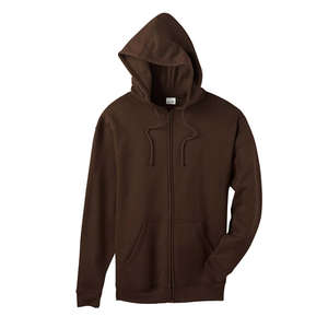 Anvil Organic Cotton/Recycled Polyester Fleece Hoodie - Dark/Colors Chocolate