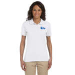 Wholesale Golf & Polo Shirts - Jerzees Women's 5.6 oz. 50/50 Jersey Polo with SpotShield - White/Neutral