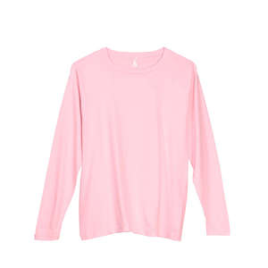 Anvil Women's 5.4 oz. Long-Sleeve T-Shirt - Dark/Colors Pink, Frost