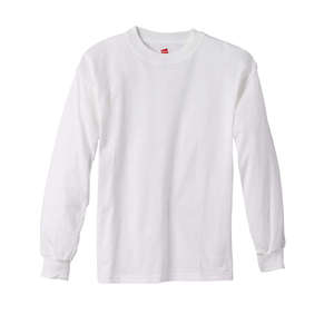 Hanes Youth 6 oz. Tagless Long-Sleeve T-Shirt - White/Neutral White