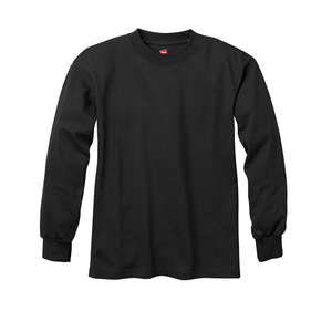 Hanes Youth 6 oz. Tagless Long-Sleeve T-Shirt - Dark/Colors Black
