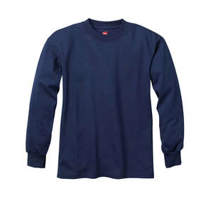 Hanes Youth 6 oz. Tagless Long-Sleeve T-Shirt - Dark/Colors Blue, Deep Royal