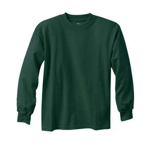 Hanes Youth 6 oz. Tagless Long-Sleeve T-Shirt - Dark/Colors Green, Deep Forest