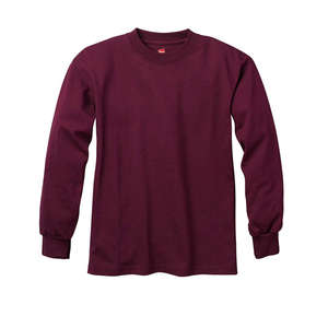 Hanes Youth 6 oz. Tagless Long-Sleeve T-Shirt - Dark/Colors Maroon