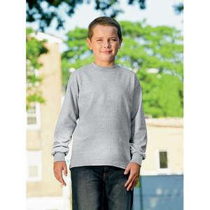 Hanes Youth 6 oz. Tagless Long-Sleeve T-Shirt - Light/Heather