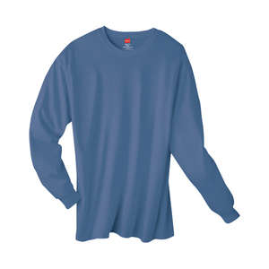 Hanes 6 oz. Tagless Long-Sleeve T-Shirt - Dark/Colors Blue, Denim