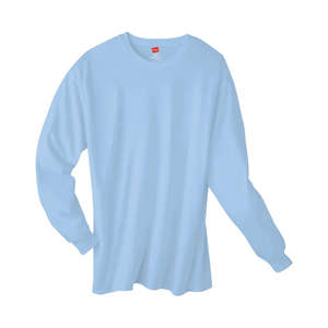 Hanes 6 oz. Tagless Long-Sleeve T-Shirt - Dark/Colors Blue, Light